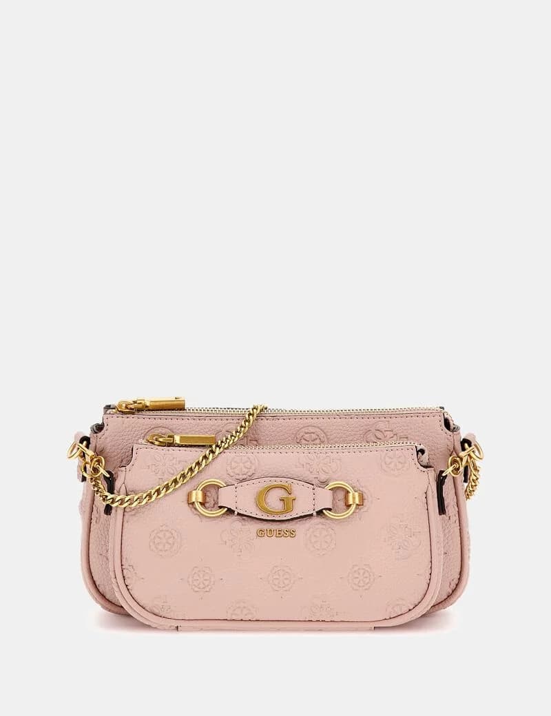 GUESS Bolso bandolera mini Izzy 4G con logo de peonía